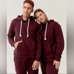 NWT Pact | Raisin Burgundy Unisex‎ One For All Hoodie Size XS Gender Neutral
